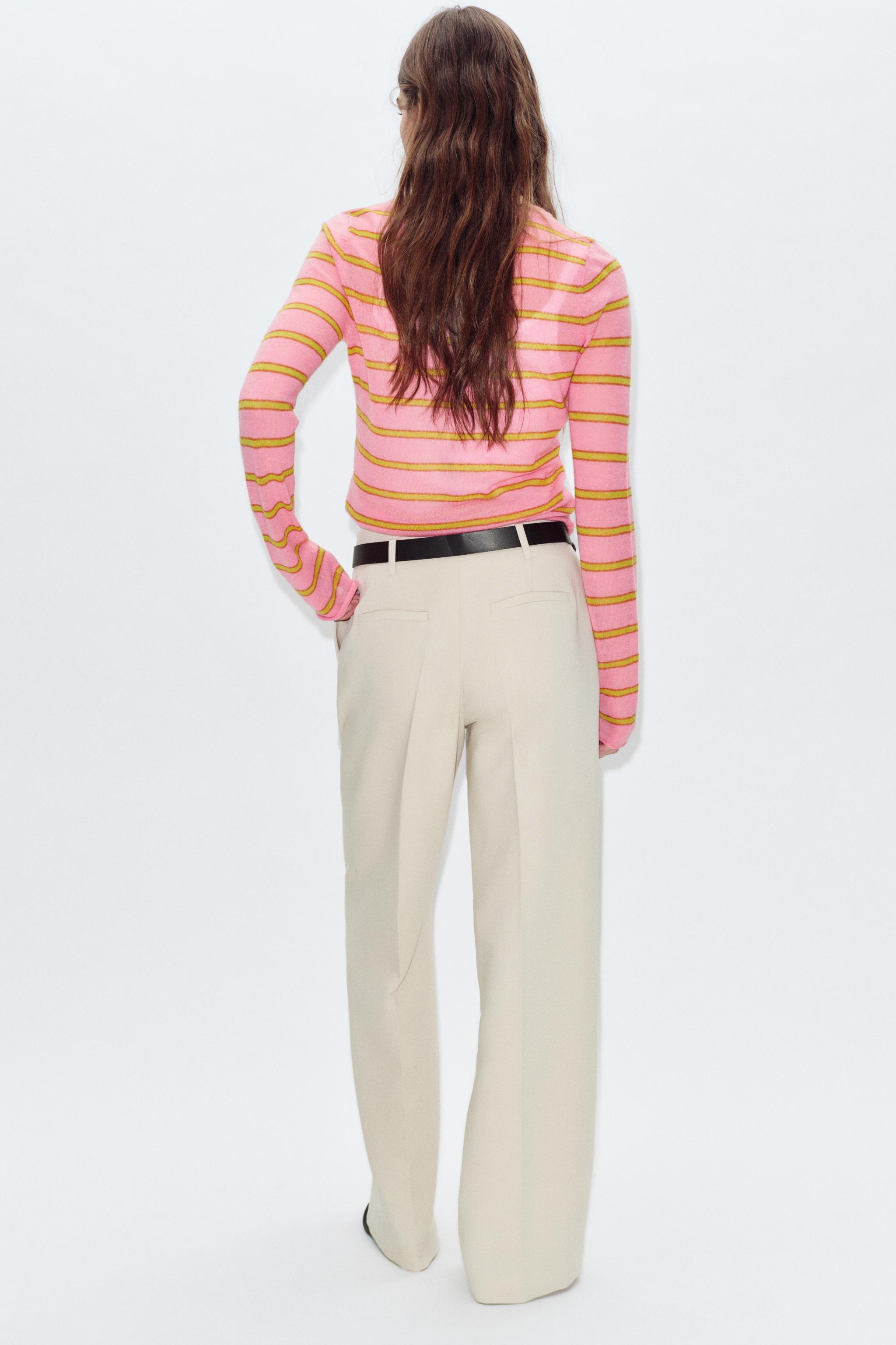 PANTALON DROIT À PINCES AVEC CEINTURE